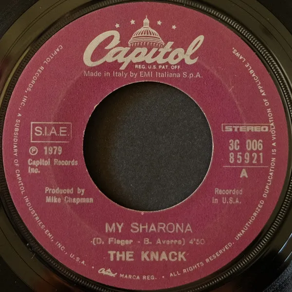 The Knack My Sharona 45 giri 7" singolo pop rock
