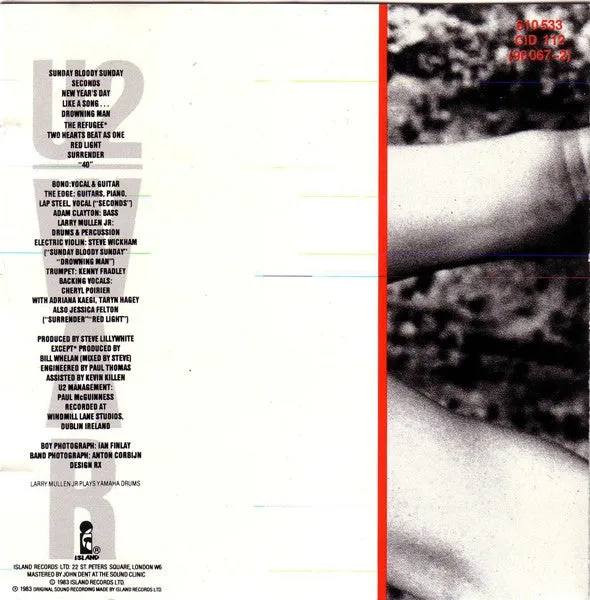 U2 War CD album ristampa pop rock NM