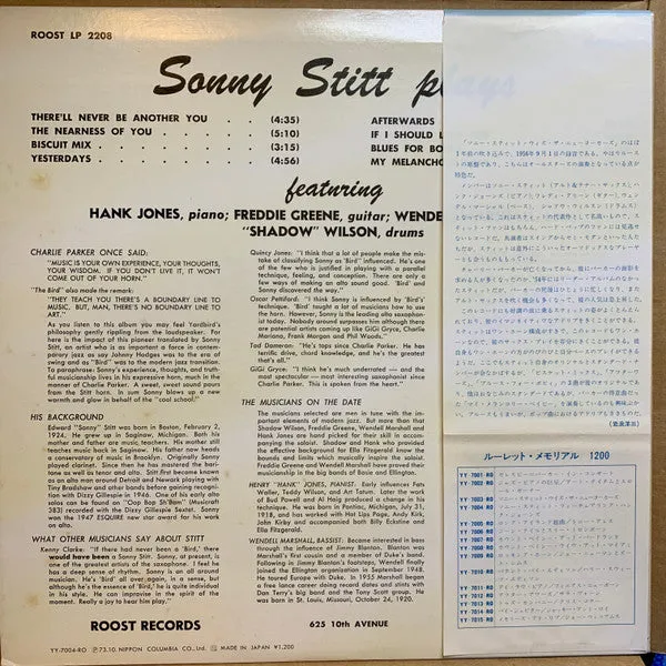 Sonny Stitt Sonny Stitt LP mono ltd ristampa JP