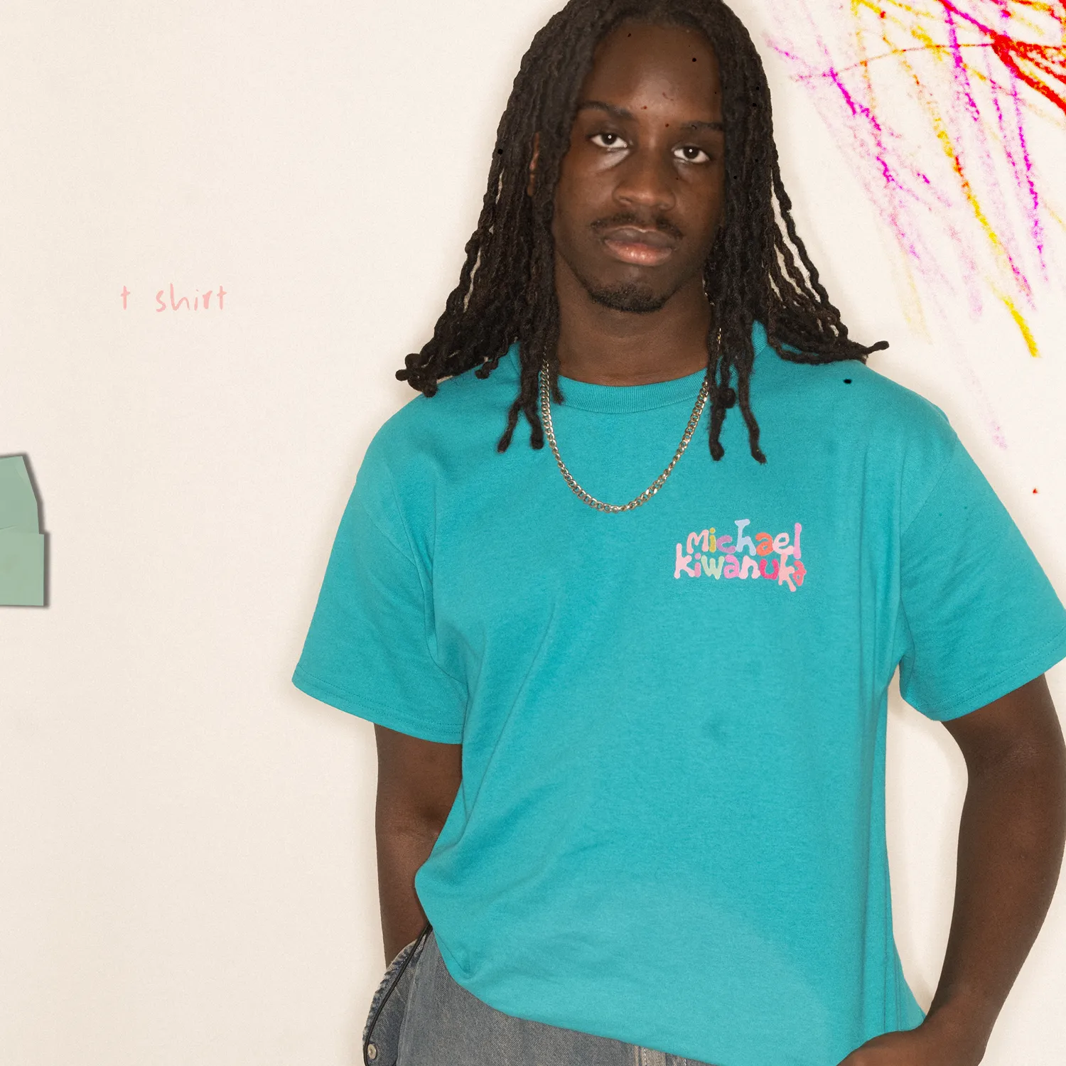 FUDGE Teal Logo t-shirt cotone stampa fronte retro