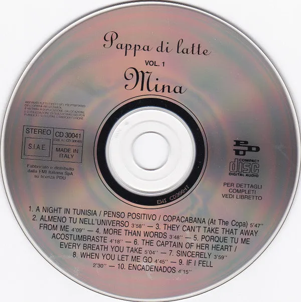 Mina Pappa di Latte Vol. 1/2 2CD album PDU 1995