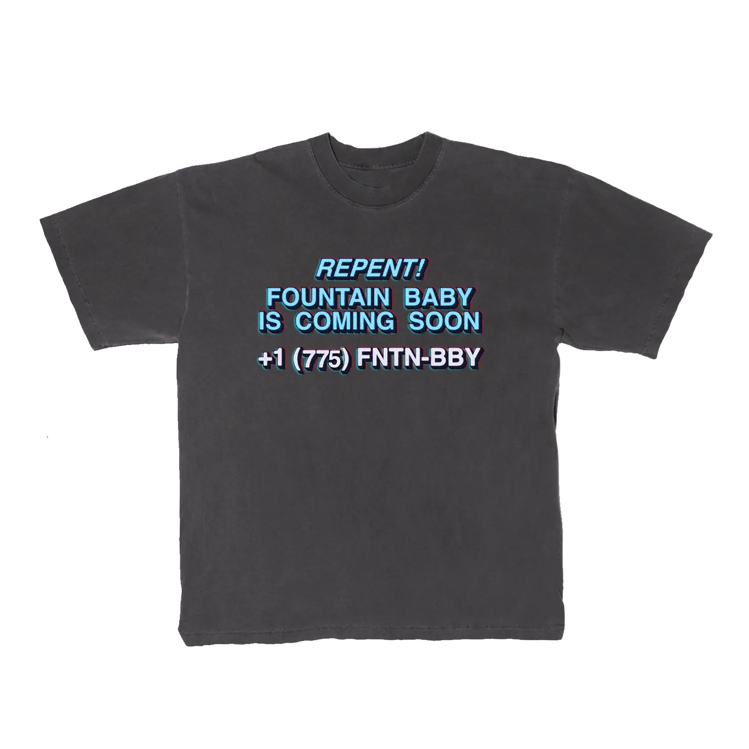 Polydor Fountain Baby Tee maglietta nera vintage wash