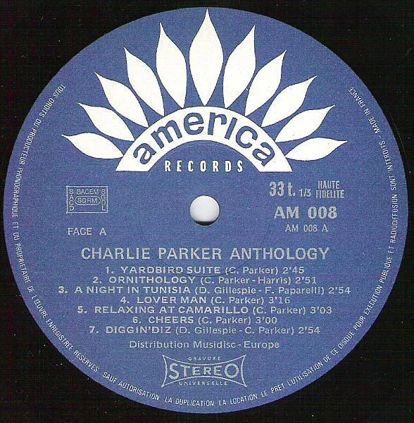 Charlie Parker Anthology 3xLP cofanetto bop 1977