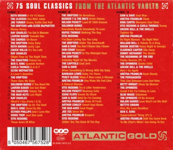 Various Atlantic Gold 3xCD compilation soul 75 brani