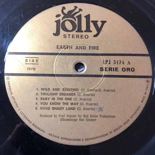 Earth And Fire vinile LP 1970 prog Italia