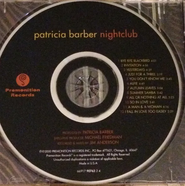 Patricia Barber Nightclub CD album ristampa NM