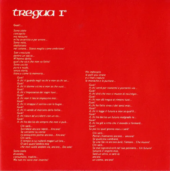 Renato Zero Tregua 2xCD doppio album ristampa 1991