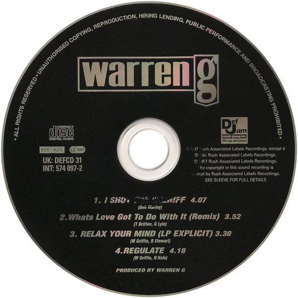 Warren G I Shot the Sheriff CD singolo gangsta