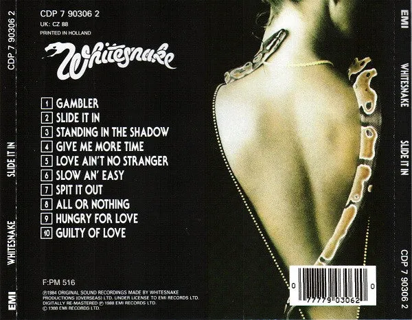 Whitesnake Slide It In CD album hard rock ristampa