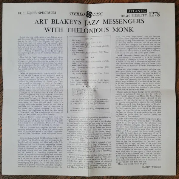 Art Blakey Monk Jazz Messengers CD ristampa hard bop