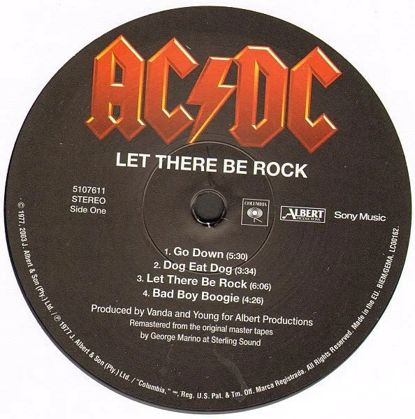 AC/DC Let There Be Rock LP 180g rimasterizzato M