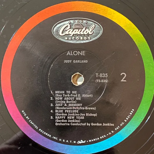 Judy Garland Alone LP vinile mono repress 1962
