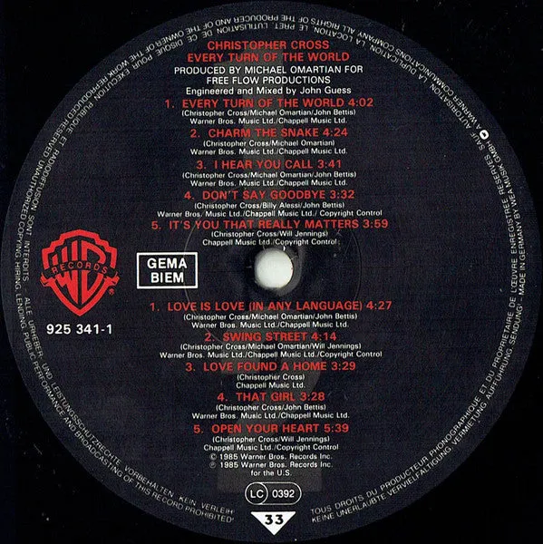 Christopher Cross Every Turn Of The World LP vinile usato