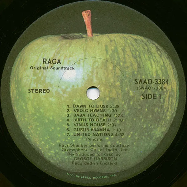 Ravi Shankar Raga LP Soundtrack Gatefold NM 1971