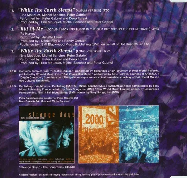 Deep Forest While The Earth Sleeps CD maxi usato VG+