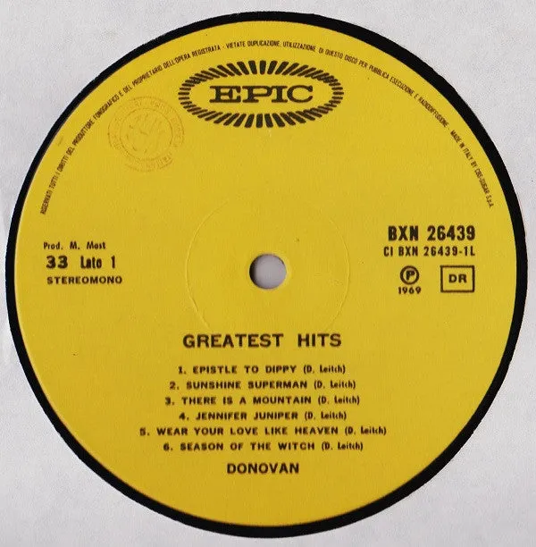 Donovan Greatest Hits LP compilation gatefold 1969
