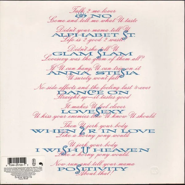 Prince Lovesexy LP vinile usato VG+ funk 1988