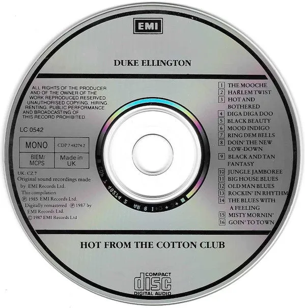 Duke Ellington Hot From The Cotton Club CD compilation mono