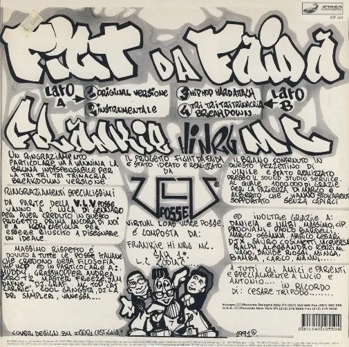 Frankie Hi-NRG Fight Da Faida 12" vinile hip hop 1992