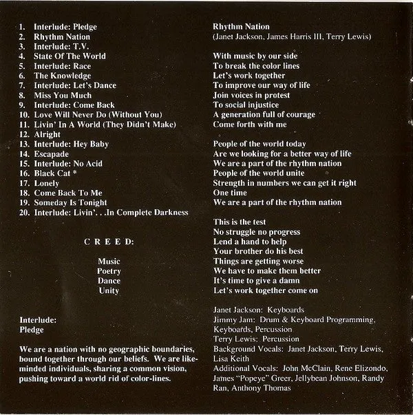 Janet Jackson Rhythm Nation 1814 CD album R&B