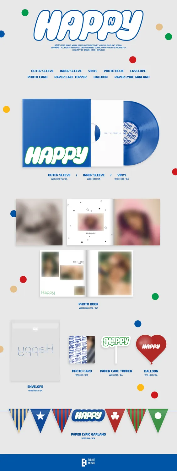 Jin Happy vinile 12" photobook 24pp + gadget
