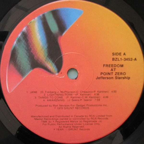 Jefferson Starship Freedom At Point Zero vinile LP gatefold