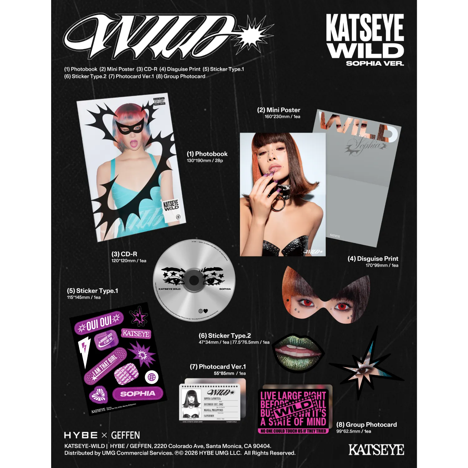 KATSEYE WILD Sophia ver. CD con photobook