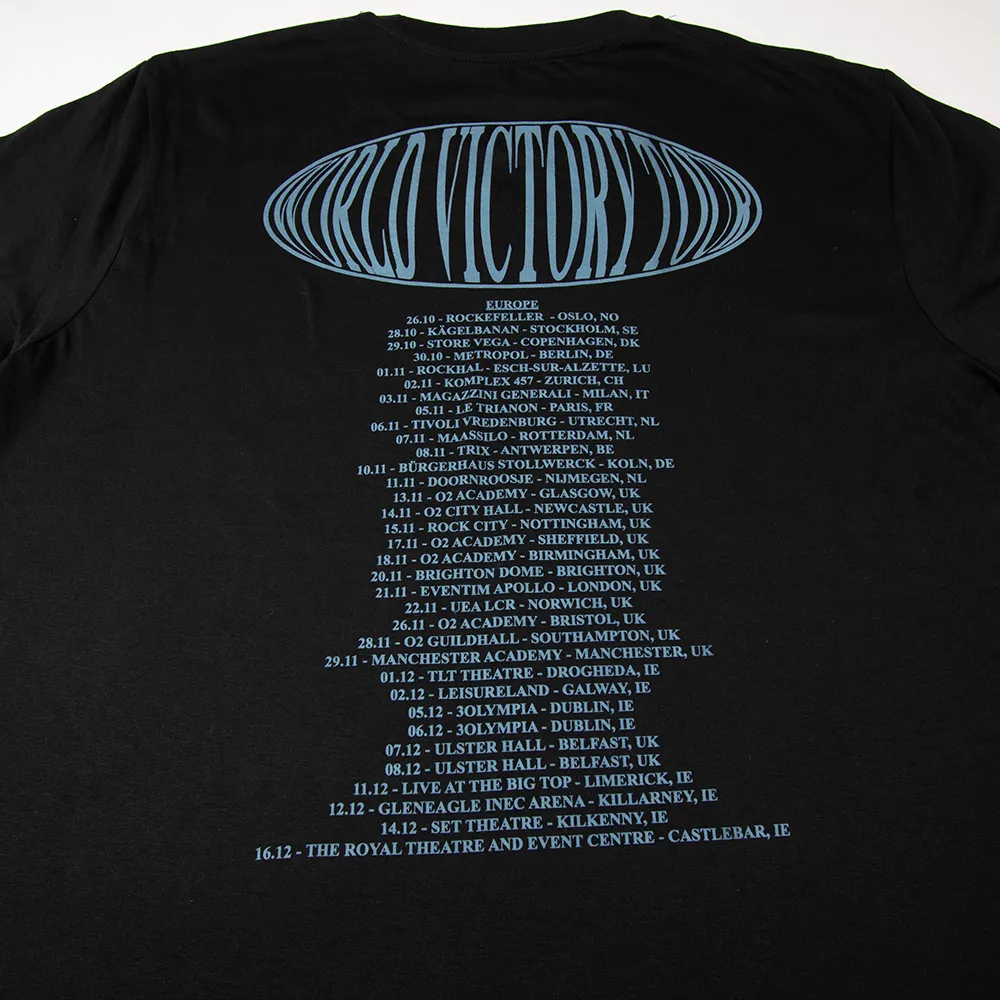 Polydor Records Victory Tour Black T-Shirt maglietta nera tour