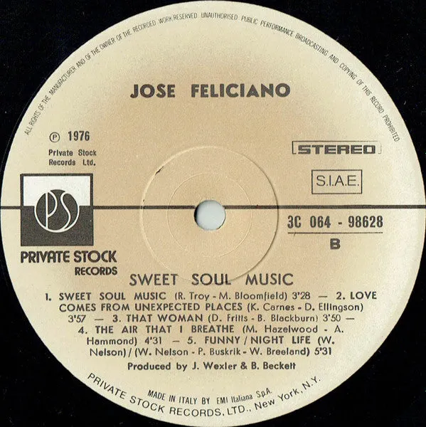 José Feliciano Sweet Soul Music LP 1977 ballad latin