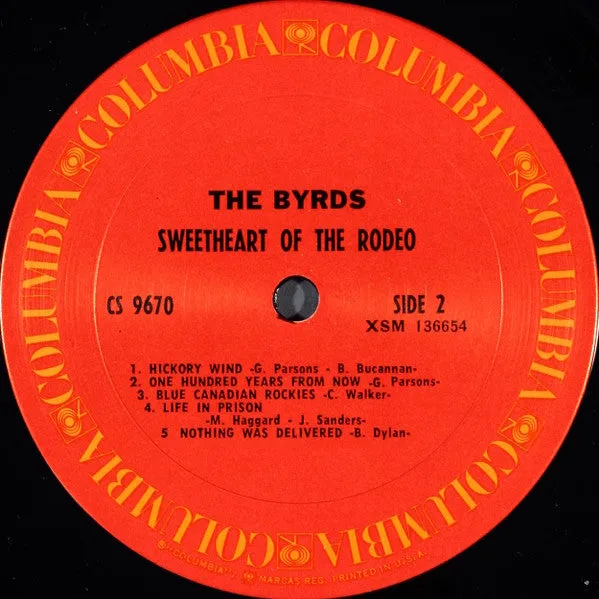 Byrds Sweetheart of the Rodeo LP country rock ristampa NM