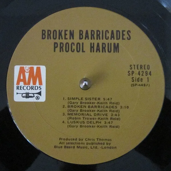 Procol Harum Broken Barricades LP vinile prog rock 1971