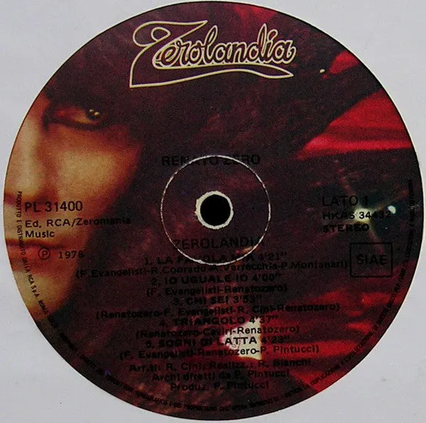 Renato Zero Zerolandia LP album pop rock VG+