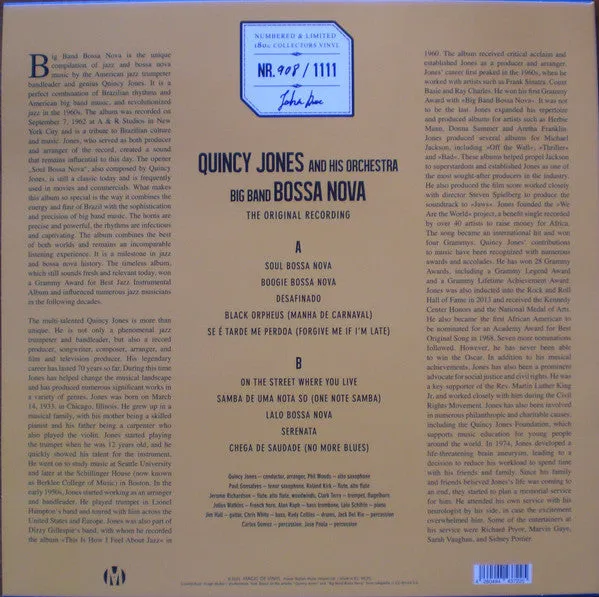 Quincy Jones Big Band Bossa Nova LP giallo 180g 2023