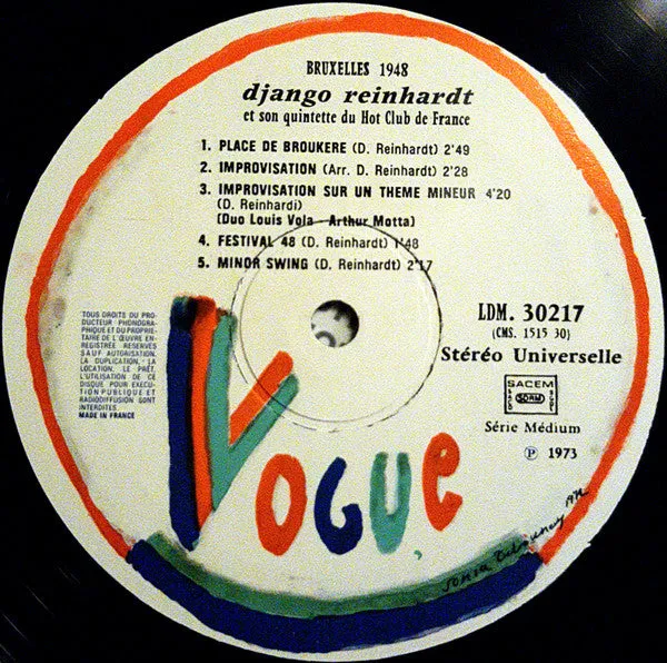 Django Reinhardt Bruxelles 48 vinile LP gypsy jazz