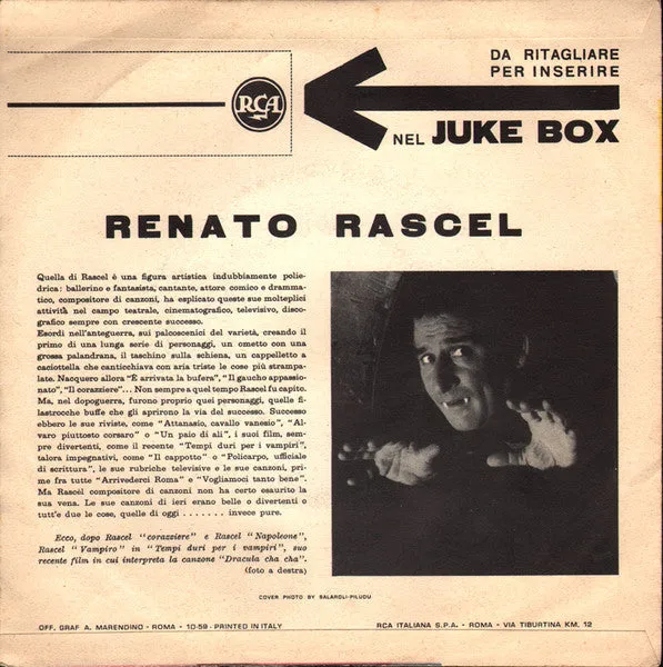 Renato Rascel Romantica 45 giri 7" mono 1959