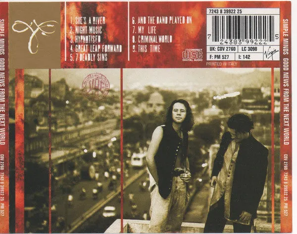 Simple Minds Good News Next World CD Album 1995 usato