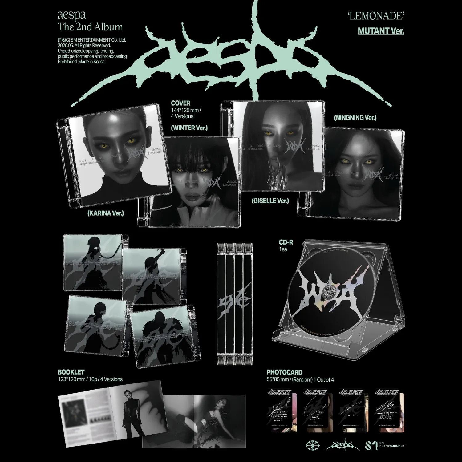 Polydor Records aespa Lemonade Mutant Ver. CD + photocard