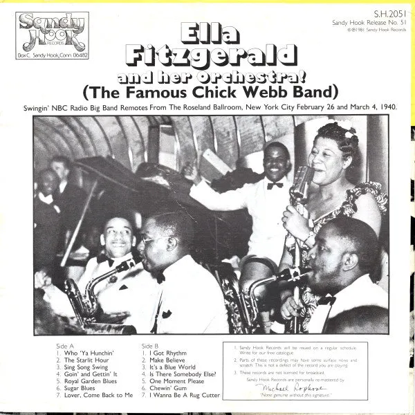 Ella Fitzgerald Swingin NBC Radio 1940 LP vinile big band swing