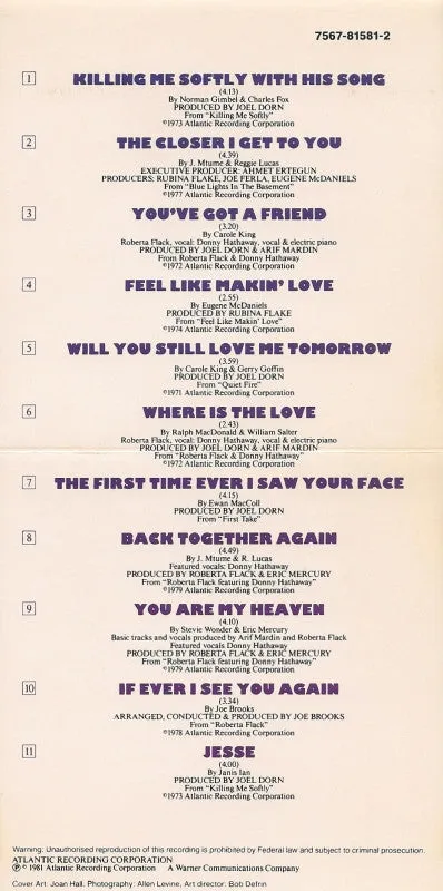 Roberta Flack Best Of Roberta Flack CD compilation soul