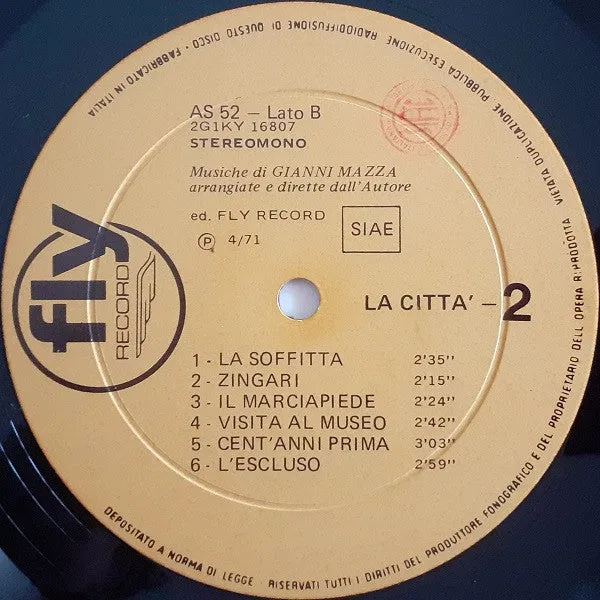 Gianni Mazza La Città N° 2 LP vinile usato 1971