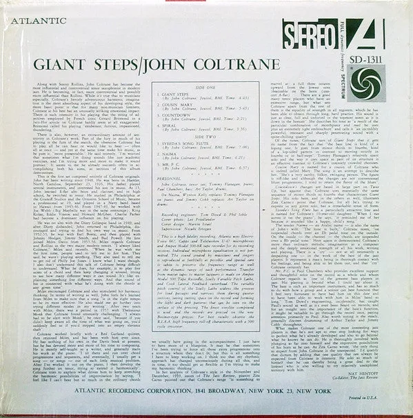 John Coltrane Giant Steps LP ristampa PR US