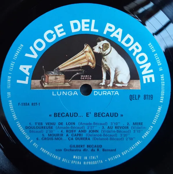 Gilbert Bécaud Bécaud È Bécaud LP chanson 1965