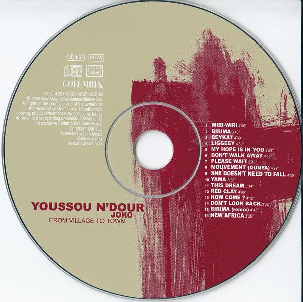 Youssou N'Dour Joko From Village To Town CD album