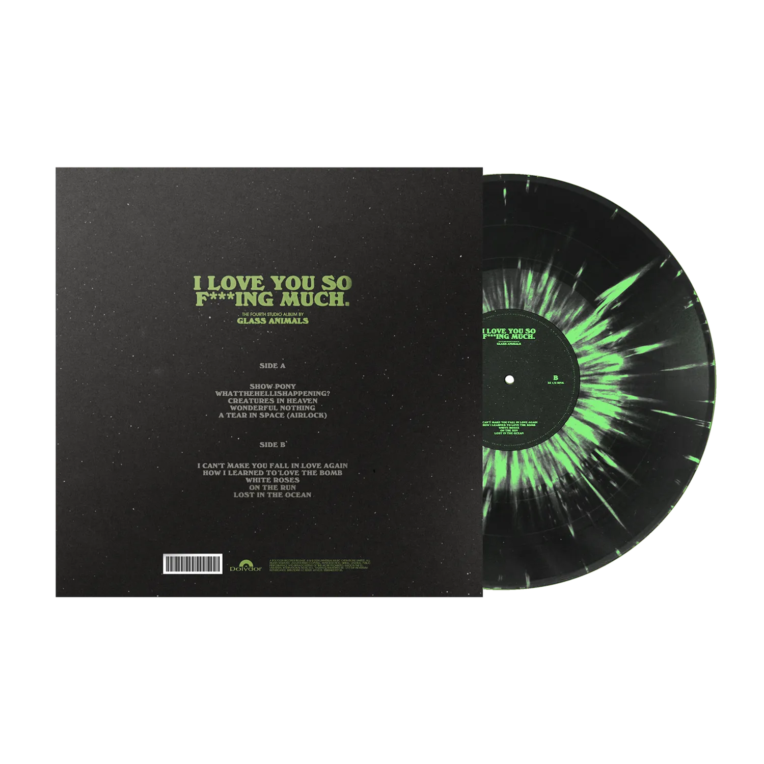 Polydor Glass Animals I Love You So F***ing Much LP splatter nero verde