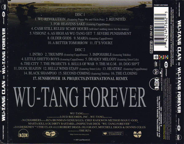 Wu-Tang Clan Wu-Tang Forever CD doppio hardcore