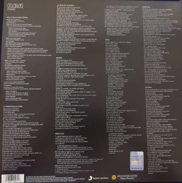 Lucio Dalla Dalla vinile LP rimasterizzato 2023 Mint