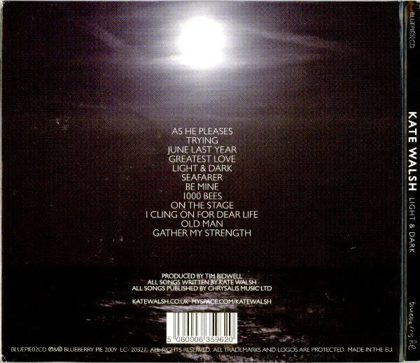Kate Walsh Light & Dark CD album folk 2009 NM