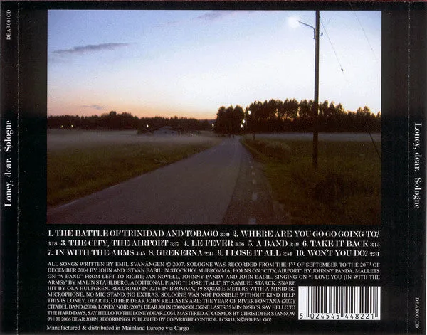 Loney Dear Sologne CD album NM folk rock 2006