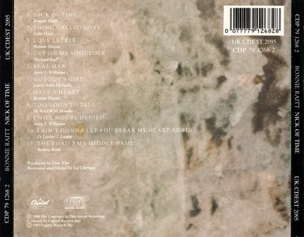 Bonnie Raitt Nick Of Time cd album usato VG+ 1989