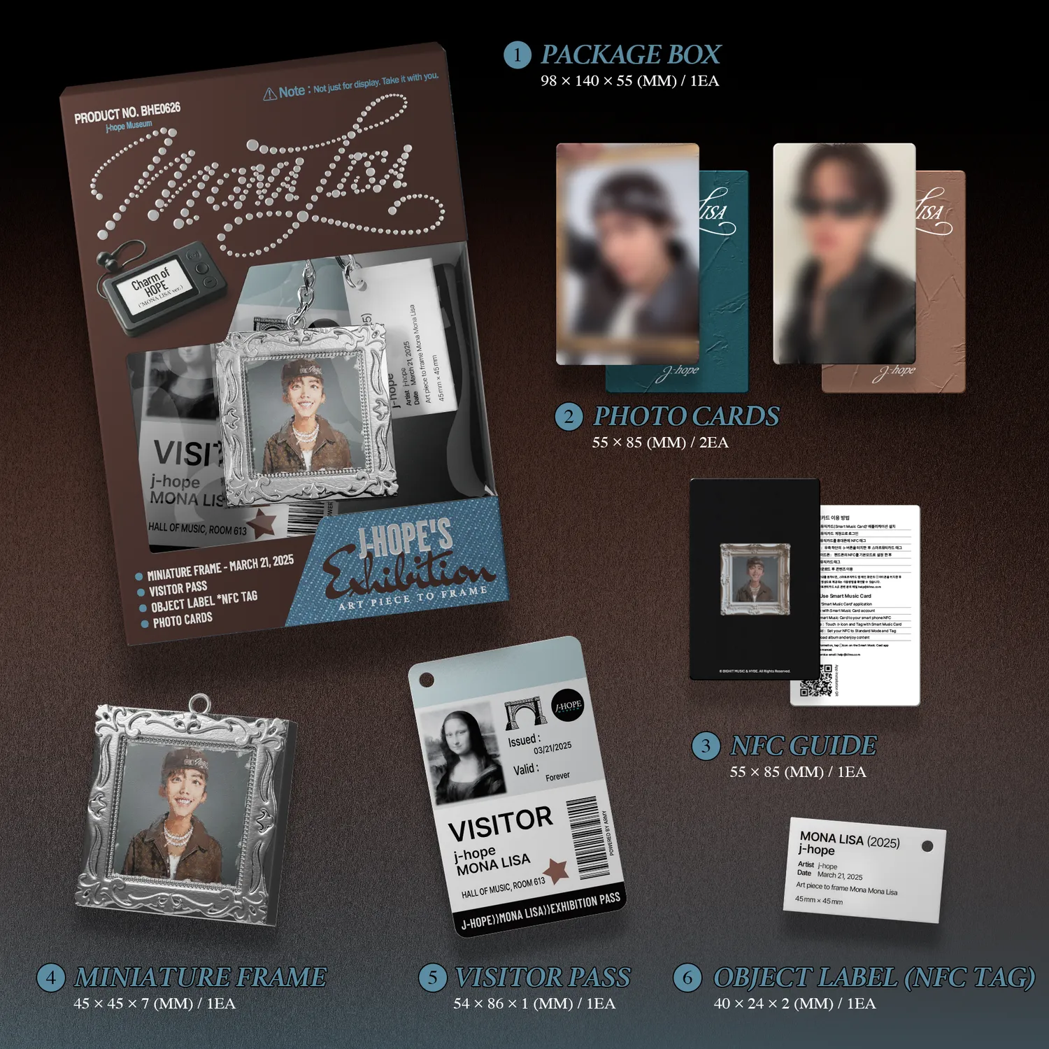 j-hope Charm of HOPE MONA LISA ver. album NFC con keyring